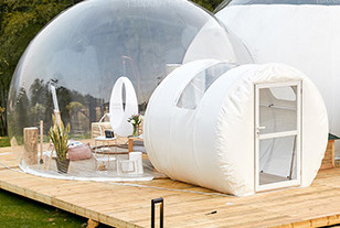 Tente transparente extérieure gonflable recyclable ronde du diamètre 15m de tente de bulle